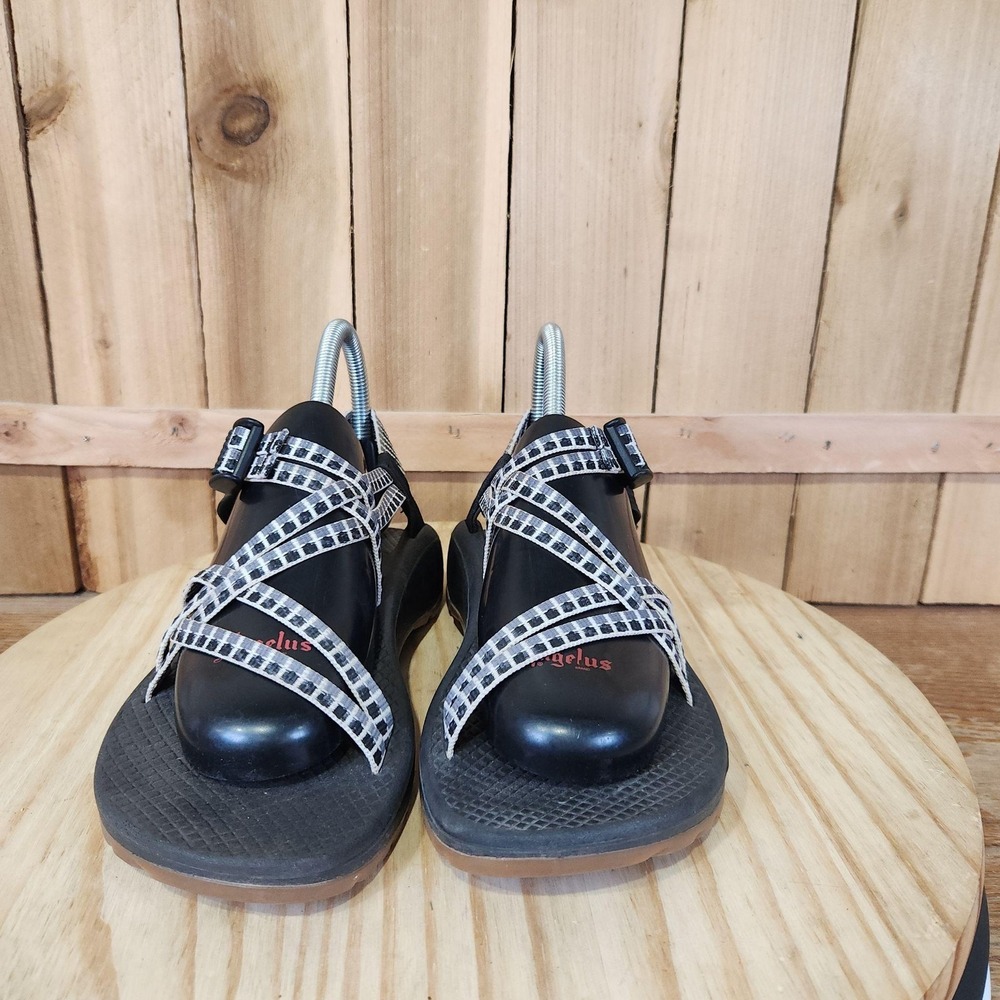Chaco Zx/2 Sandals Womens Size 7 Black Check Strappy Adjustable Hiking Outdoor - Picture 2 of 10